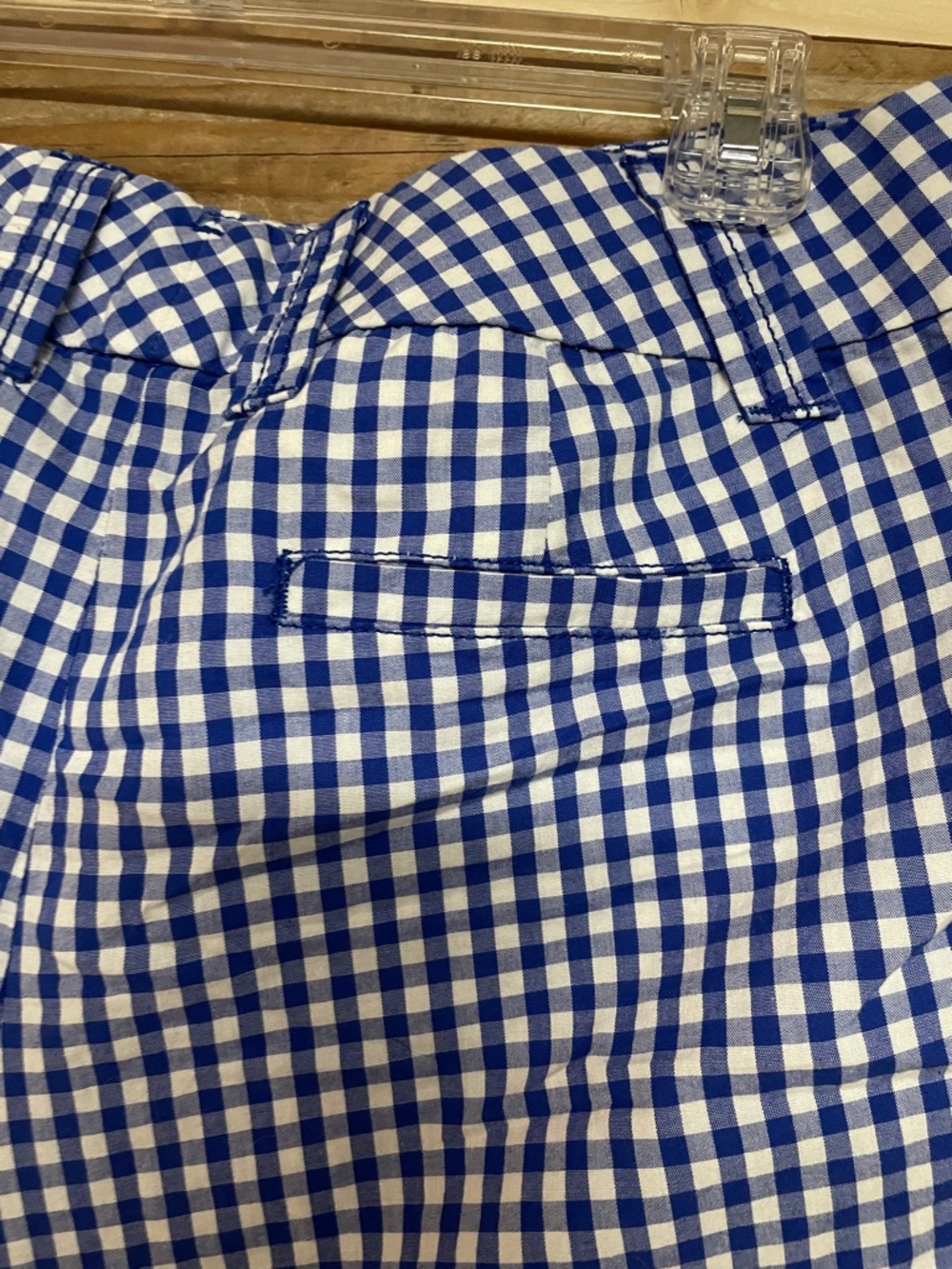 J. Crew size 2 Blue and White Gingham Mid-Rise Lightweight Chino Shorts - Picture 7 of 10